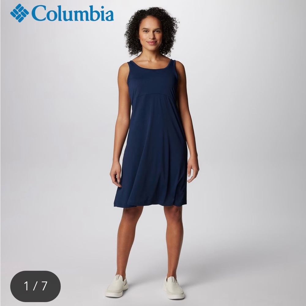 Columbia Dark Blue Scoop-Back Sleeveless PFG Freezer III Dress